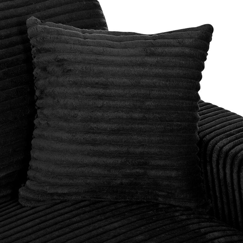 GDFStudio - Polyester 50.9" Loveseat Chaise with Cup Holders