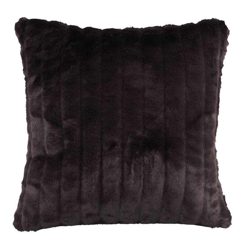 Allan Andrews Square synthetic fur Decorative Throw Pillow Cover - Black