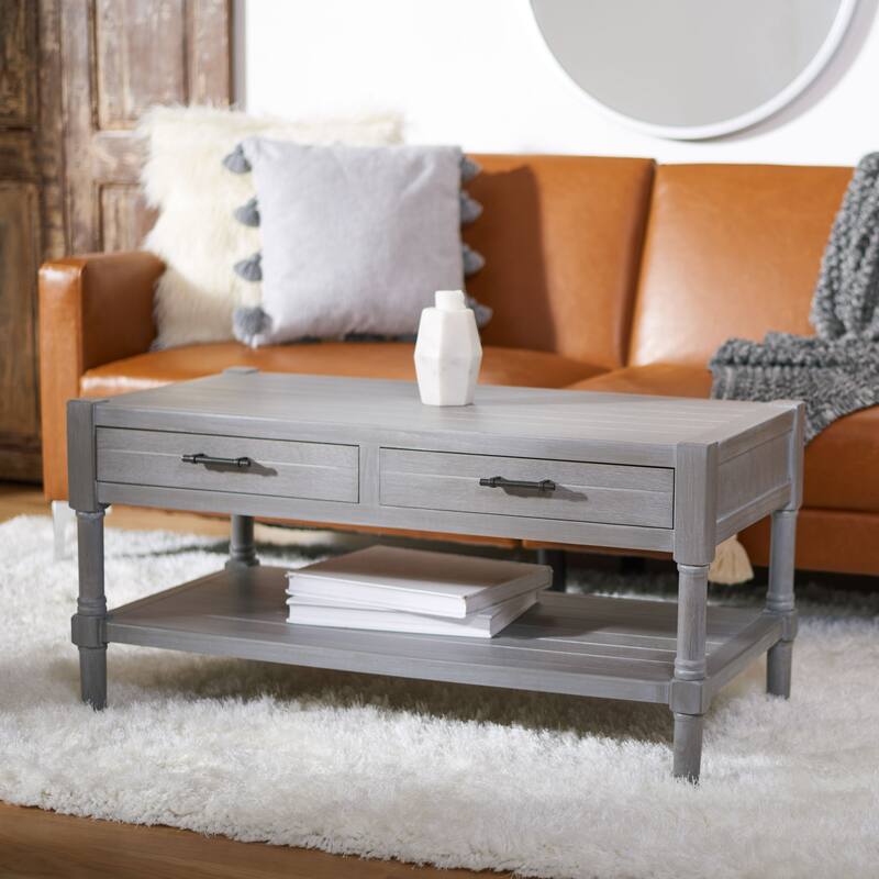 SAFAVIEH Filbert 2-Drawer Bottom Shelf Coffee Table - 37.8" W x 19" L x 19" H