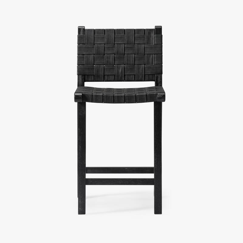 Maven Lane Noah Kitchen Dining Stool with Vegan Leather