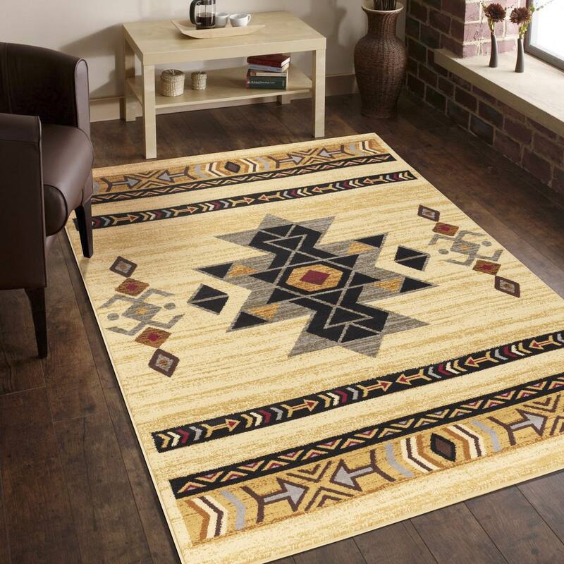 Tribes GC_YLS4006 Cream Southwest Area Rug