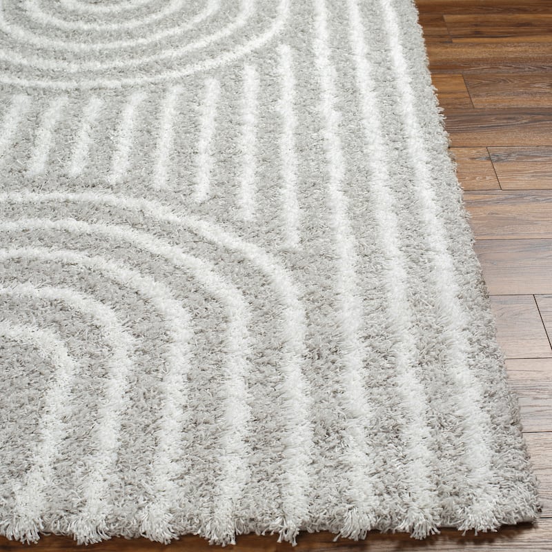 Livabliss Jamal Neutral Rainbow Plush Area Rug