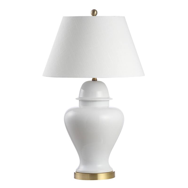 Watts 33" Ceramic/Iron Modern Classic LED Table Lamp, Green by JONATHAN Y