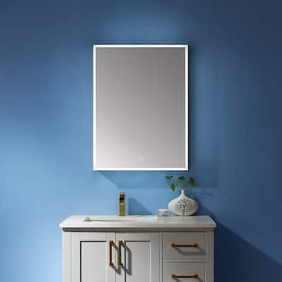 24" Rectangle Frameless Lighted Medicine Cabinet Wall Mounted Mirror