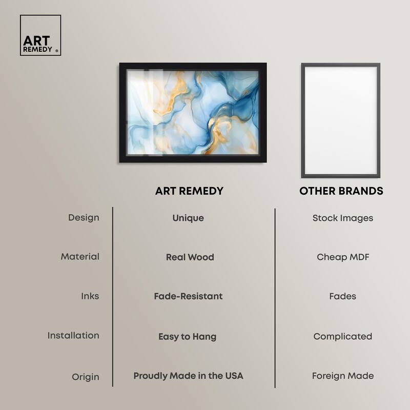 Blue Veined Gold Shadowbox by Art Remedy