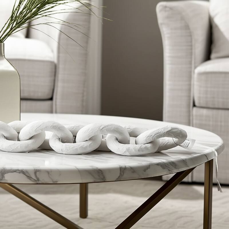 Metal Object Linked Rings Sculpture Interlocking Circular Chain Design