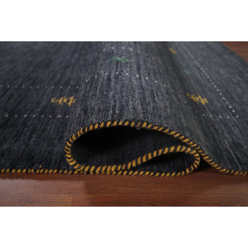 Gabbeh Indian Rug Hand-Knotted Oriental Wool Carpet - 7'11"x 9'8"