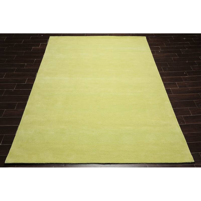 Hand Tufted Wool Modern & Contemporary Oriental Area Rug Lemon Color