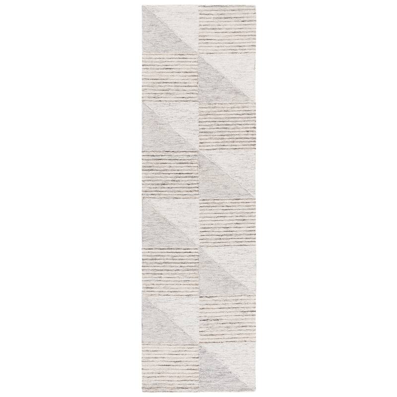 SAFAVIEH Handmade Ebony Remigija Wool Rug - Grey - 2'3" x 8' Runner