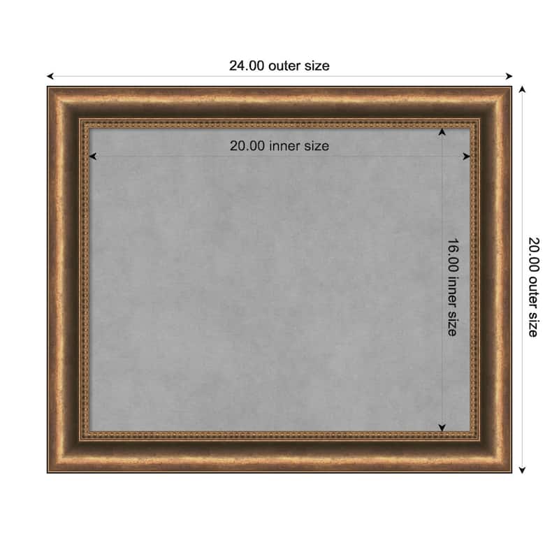 Amanti Art Manhattan Bronze Narrow Framed Magnetic Board - Board Size 20x16