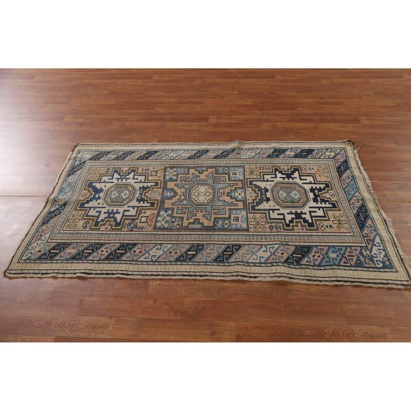 Pre-1900 Antique Shirvan Accent Rug Hand-Knotted Wool Carpet - 3'3"x 5'5"
