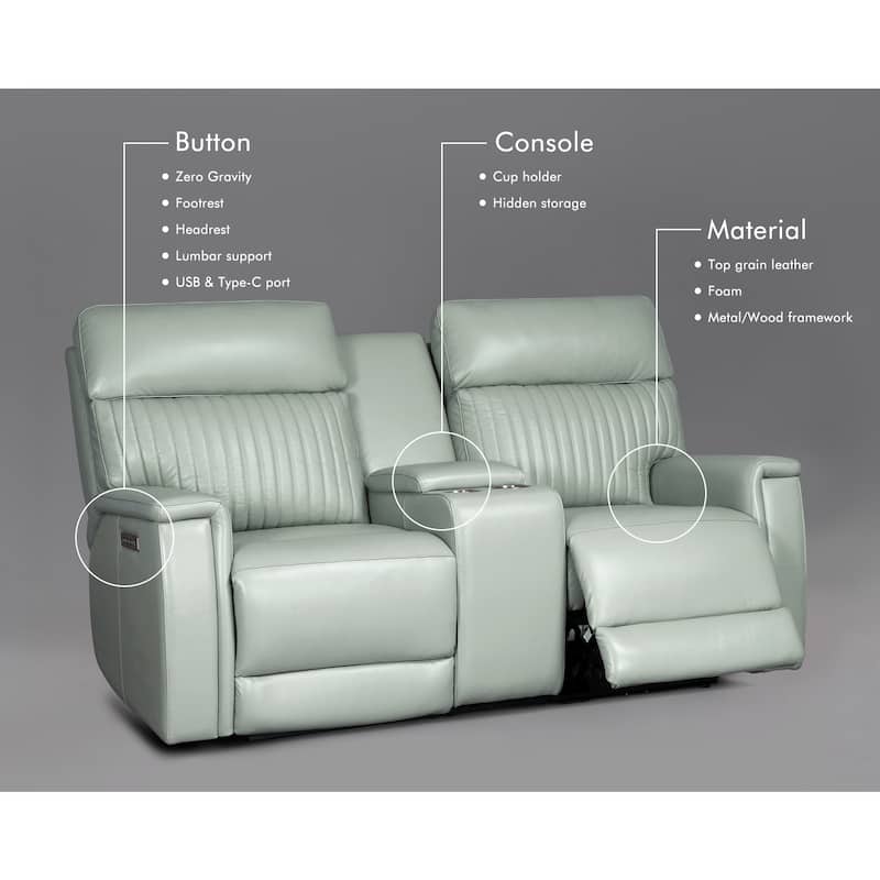 157''W 5-Seat Power Sofa set with Zero Gravity, Adjustable Headrest,Power Lumbar and USB&Type-C Ports