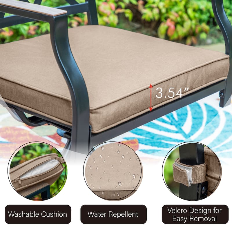 MAISON ARTS 5/7-Piece Patio Dining Set, 1 Metal Table with 4/6 Metal Swivel Dining Chairs
