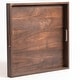 preview thumbnail 19 of 76, KINWELL Square Black Walnut Wood Serving Tray Ottoman Tray with Handles
