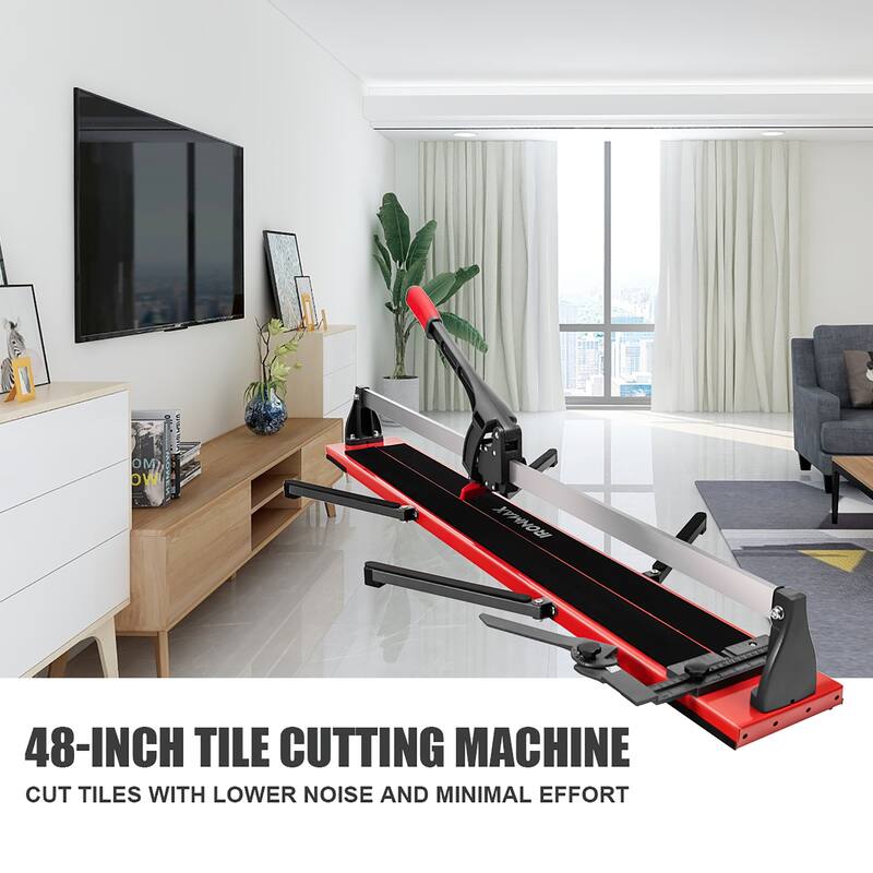 IronMax 48'' Manual Tile Cutter Porcelain Cutter Machine Tungsten - Black/Red - 56.5''x 9''x 9''(Lx Wx H)