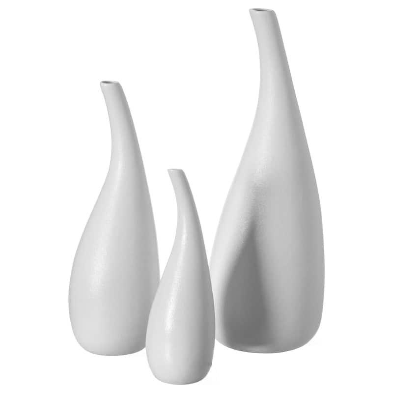 Modern White Ceramic Water Drop Vase