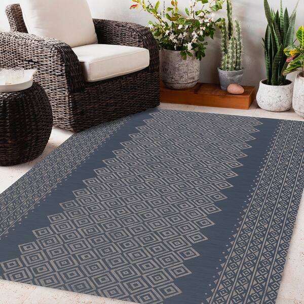 UMA DENIM Outdoor Rug By Kavka Designs - Bed Bath & Beyond - 34348312