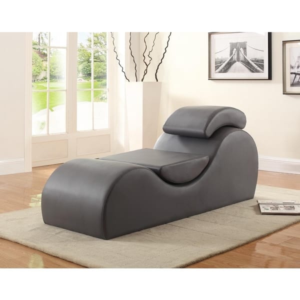 US Pride Linda Faux Leather Yoga Stretch Relax Chaise Bed Bath