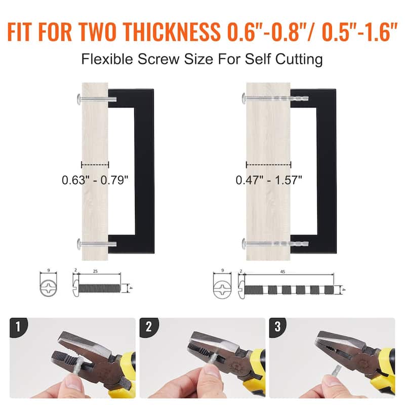 Black Stainless Steel Cabinet Handles 10pcs Matte Finish Modern - 5.51 x 0.47 x 1.38 inches
