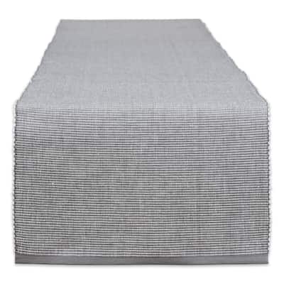 Ribbed Variegated Cotton Table Runner - 72" - Gray