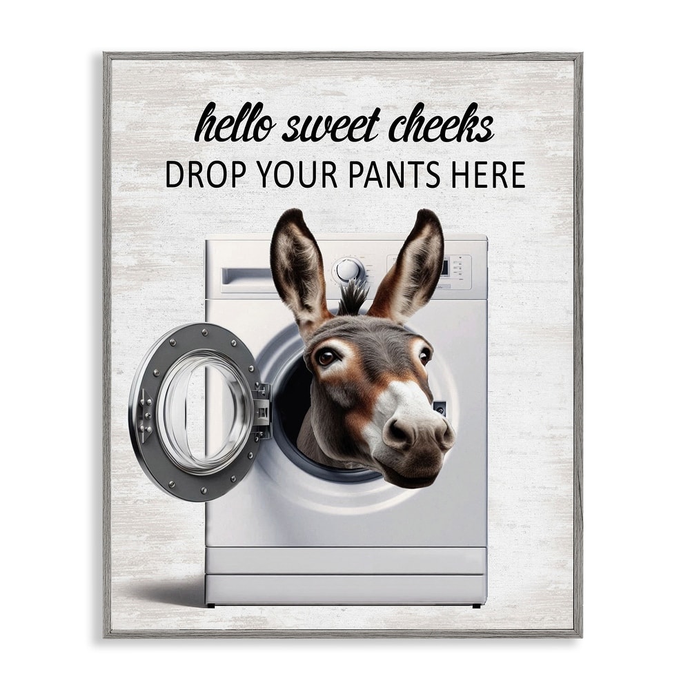 Stupell Funny Sweet Cheeks Laundry Framed Giclee Art Design By Lettered and Lined