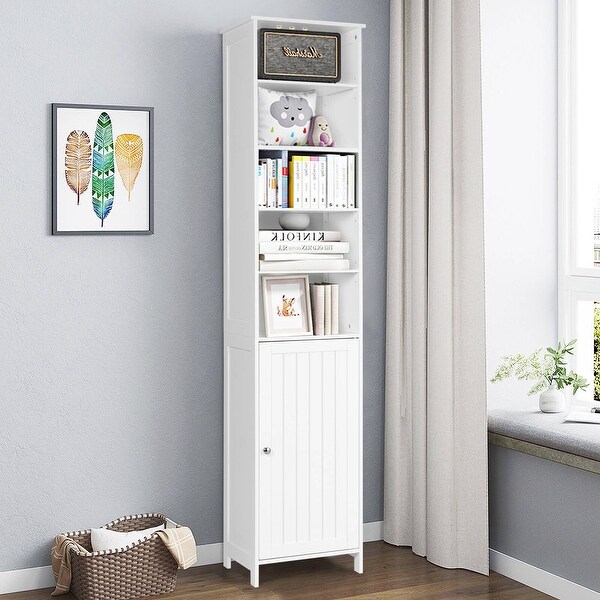 72 Inch Tall Bathroom Storage Cabinet with Adjustable Shelves - 16