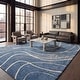 preview thumbnail 18 of 21, SAFAVIEH Florida Shag Sigtraud Abstract Waves 1.2-inch Thick Rug
