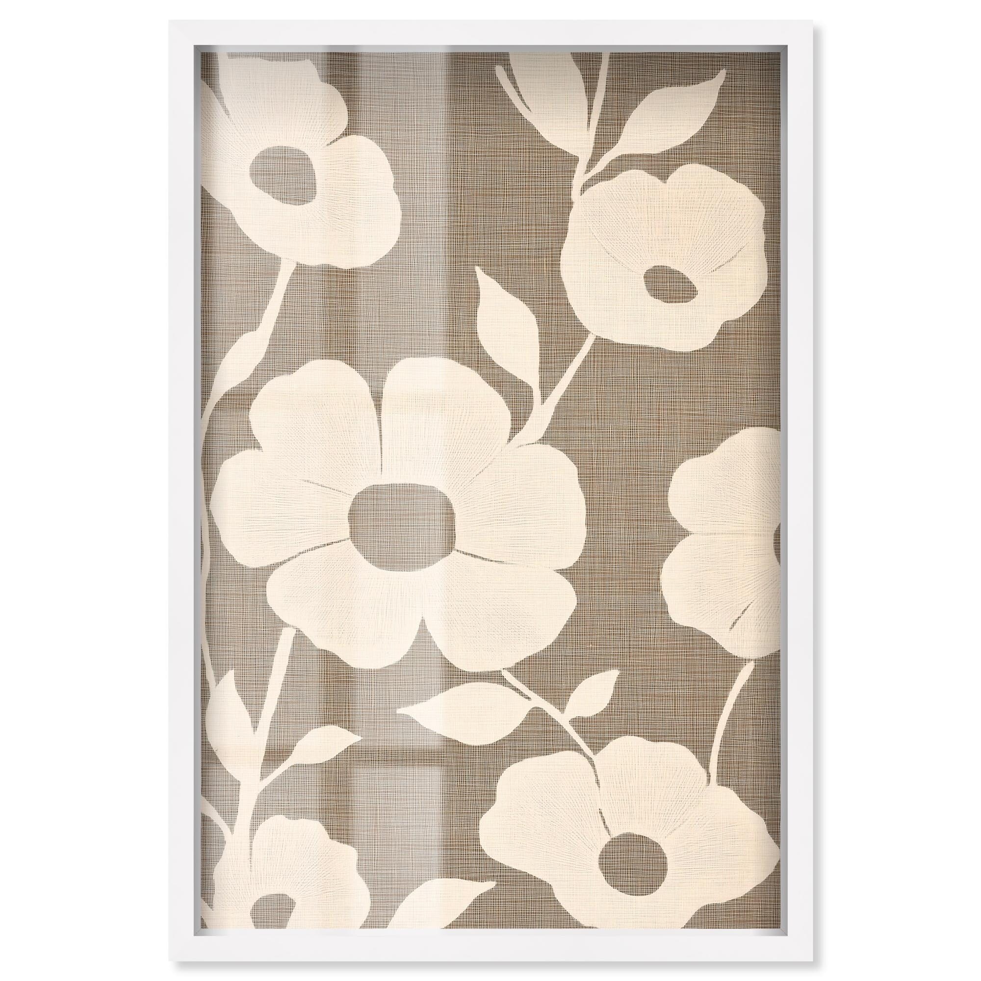 Minimalist Bloom Floral Wall Decor Shadowbox Print by Art Remedy