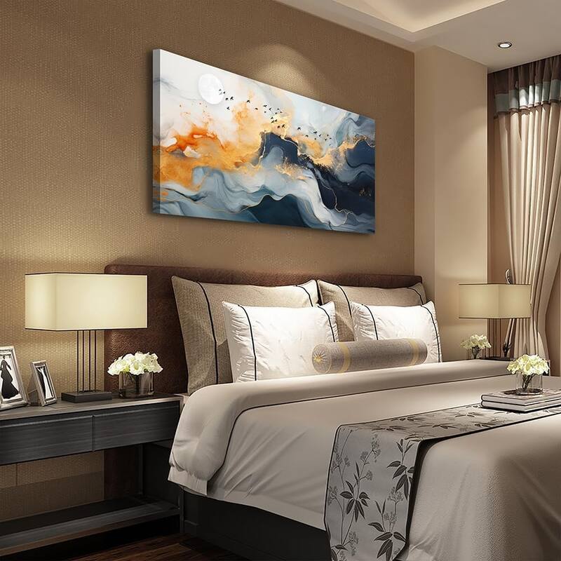 Minimalist Abstract Ink Canvas Art - Boho Wall Decor