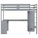 preview thumbnail 9 of 24, Wood Loft Bed Frame with Storage Shelves,1 Cabinet and 2 Drawers,L-shaped Desk,Full Size