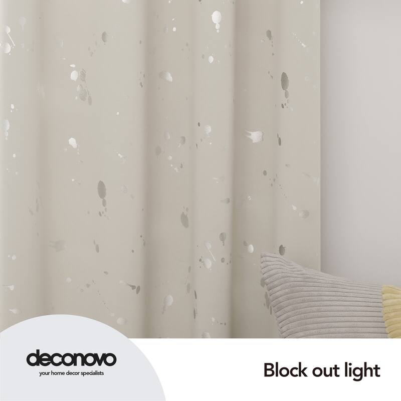 Deconovo Silver Spot 52 Width Curtain Panel Pair (2 Panel)