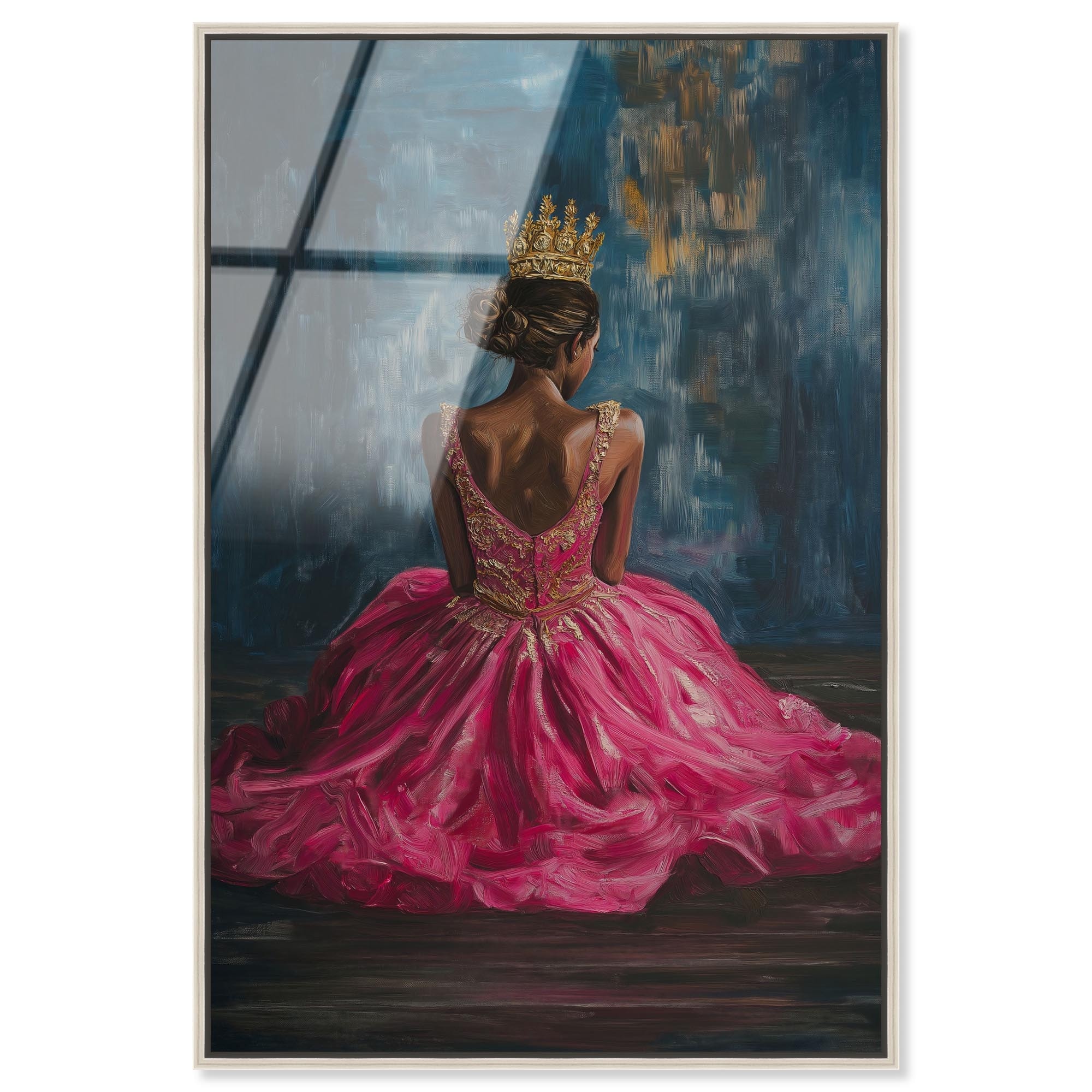 The Rose Crown Ebony Portrait Framed Acrylic Wall Art by Art Remedy