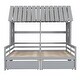 preview thumbnail 6 of 18, Twin Size House Platform Beds with Two Drawers,Combination of 2 Side by Side Twin Size Beds