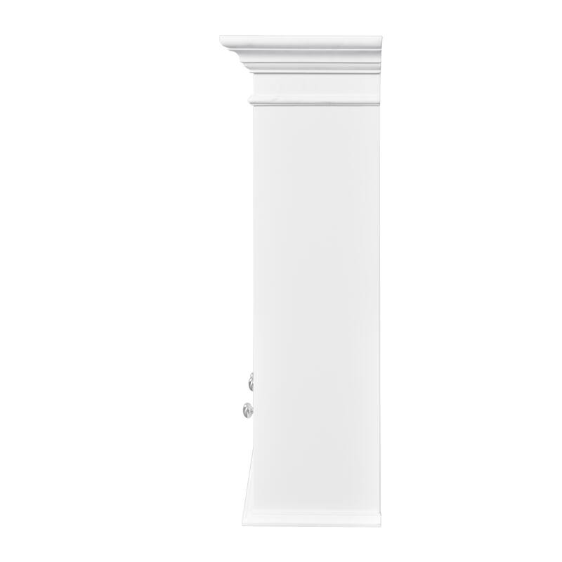 Wall Mounted Bathroom Storage Cabinet, Medicine Cabinet with Mirror, Bathroom Cabinet with Glass Doors & Adjustable Shelves,