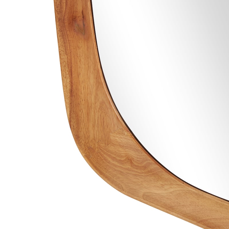 Wood Oval Wall Mirror - Dark Brown or Brown - Roche River Decor