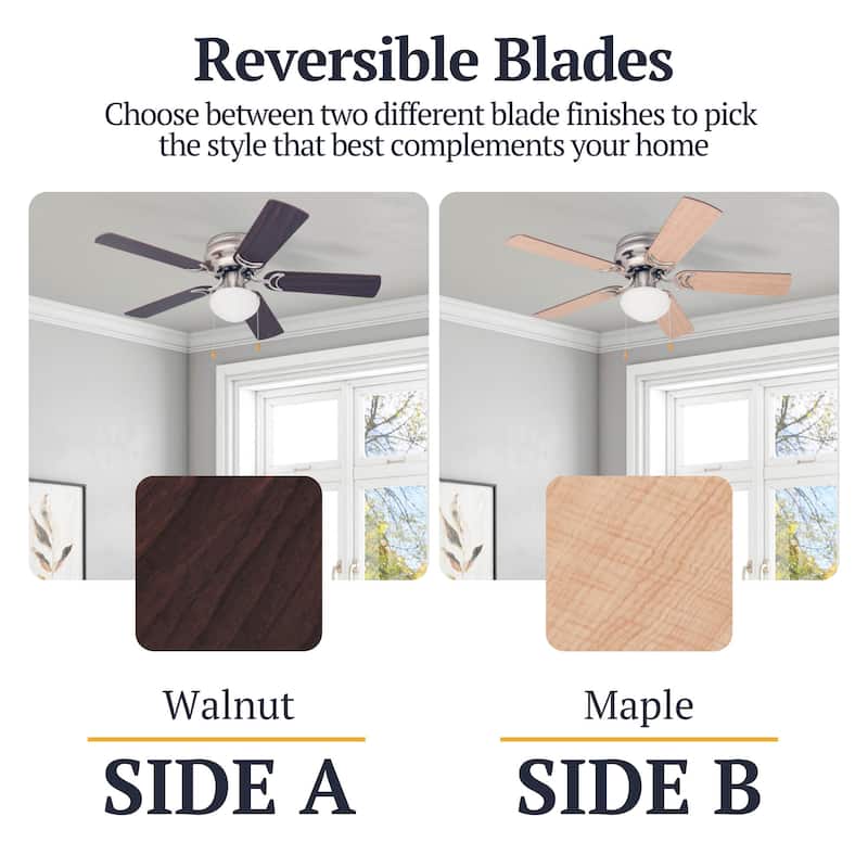 44" Prominence Home Alvina Satin Nickel Traditional Indoor LED Ceiling Fan with Light, Pull Chain