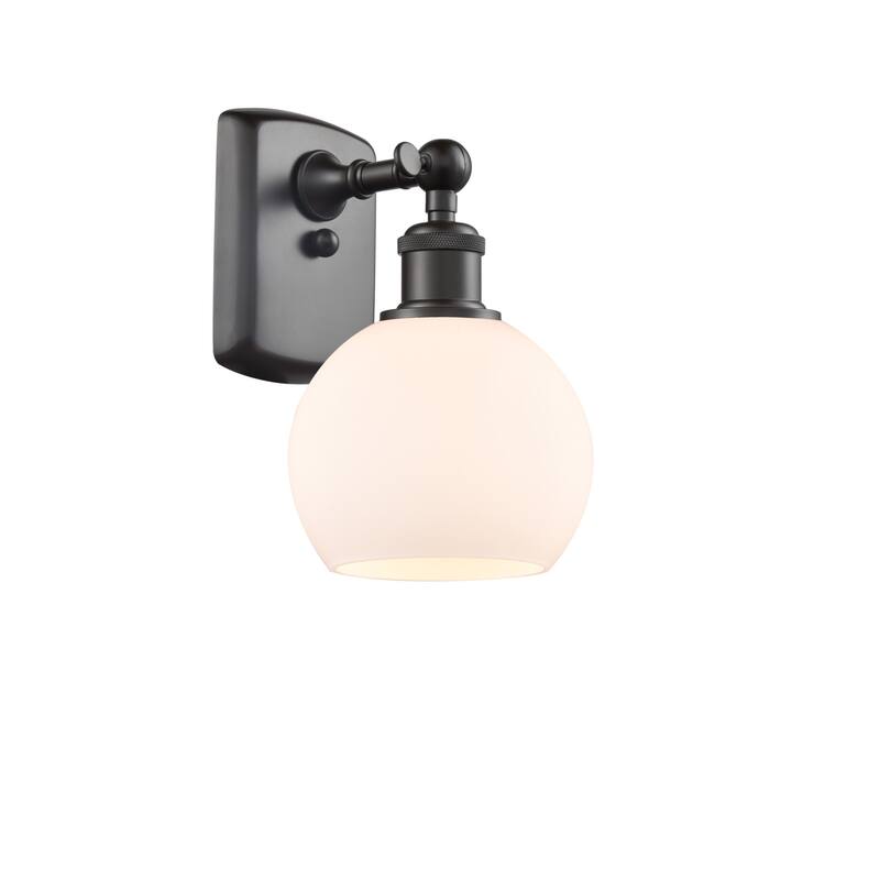 Innovations Lighting 516-1W-9-6 Athens Sconce Athens 9" Tall Wall - Oil Rubbed Bronze / Matte White