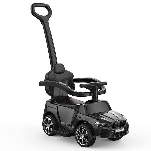 slide 2 of 9, Push Cars for Toddlers 1-3 Boys Girls,4-in-1 Ride On Cars Licensed BMW Black