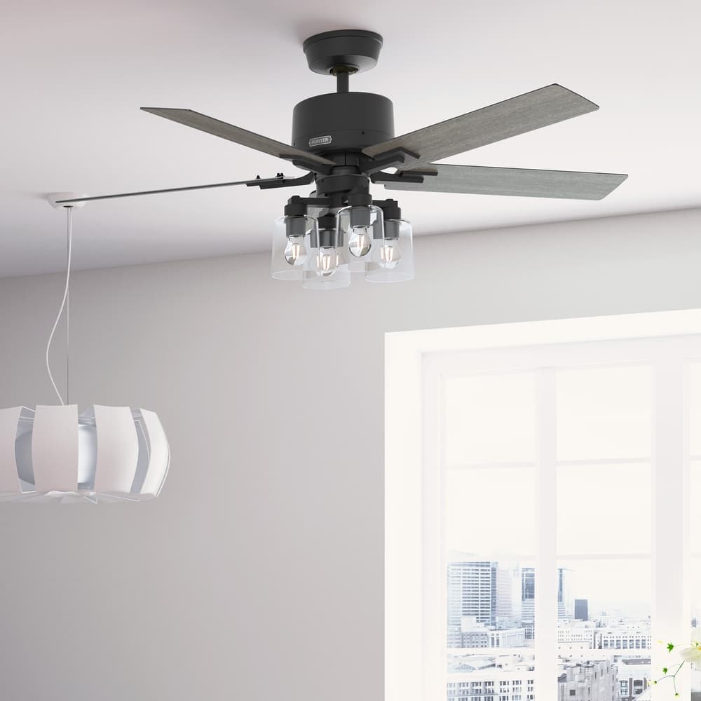 Hunter 52" WiFi Techne Ceiling Fan w/LED Light, Handheld Remote - Casual, Modern - Easy Installation! SMART FAN!