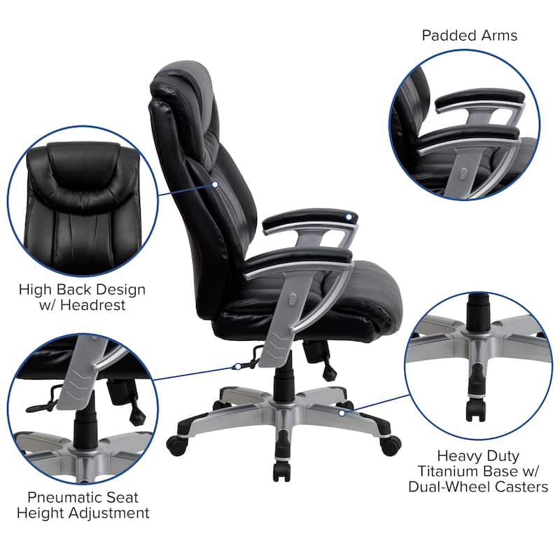 Big & Tall Executive Swivel Office Chair with Adjustable Arms