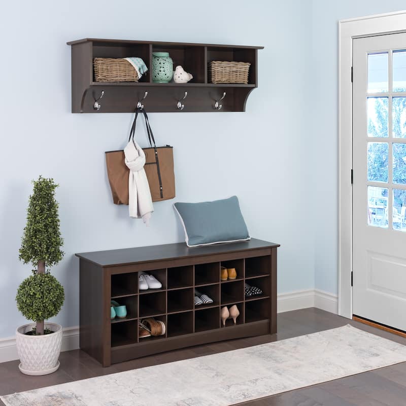 Copper Grove Arrowstone Espresso Shoe Storage Cubbie Bench