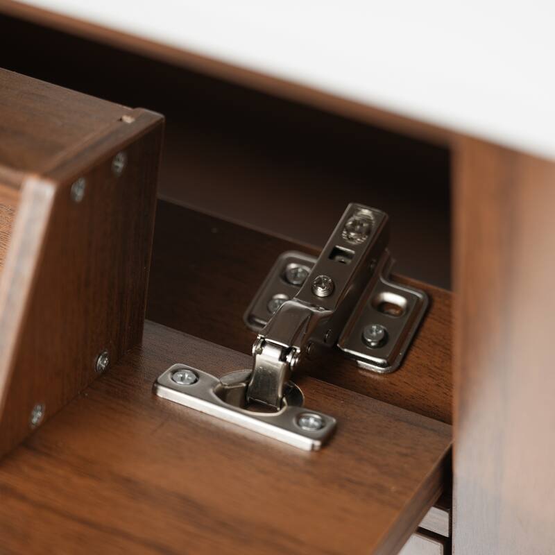 Christopher Knight Home - Bellmere 60" Modern Double Sink Bathroom Vanity with SMC Sink, Soft-Close Storage, and Wood Legs