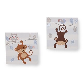 Bedtime Originals Mod Monkey Blue/Gray/Brown Jungle Wall Decor