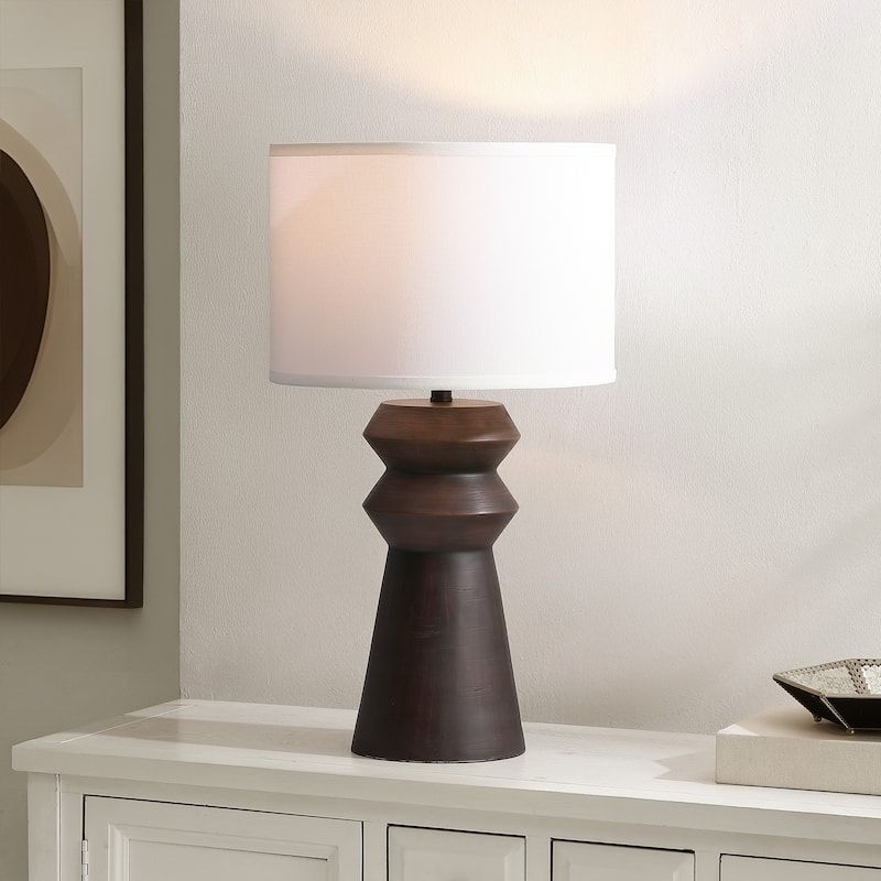 SAFAVIEH Couture Monika, 25-inch, Resin Table Lamp - 14"W x 14"D x 25"H - Antique Black