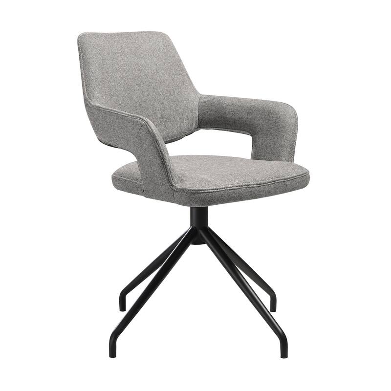 Knox Penny 7 Piece Dining Set with Stone Top and Upholstered Swivel Chairs