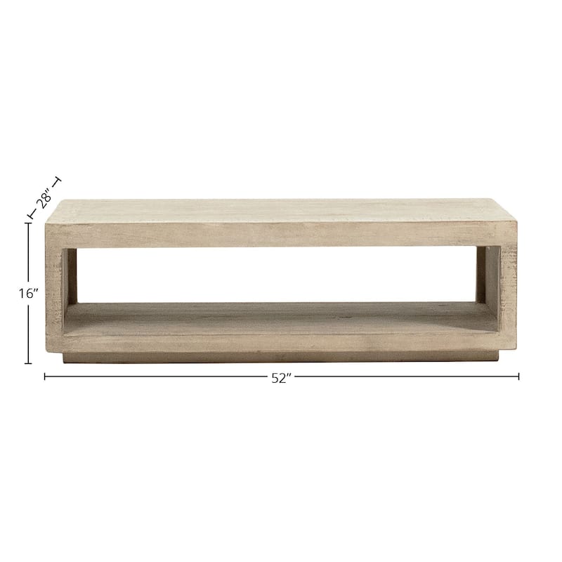 Stark Rectangular Reclaimed Pine Coffee Table, Light Brown