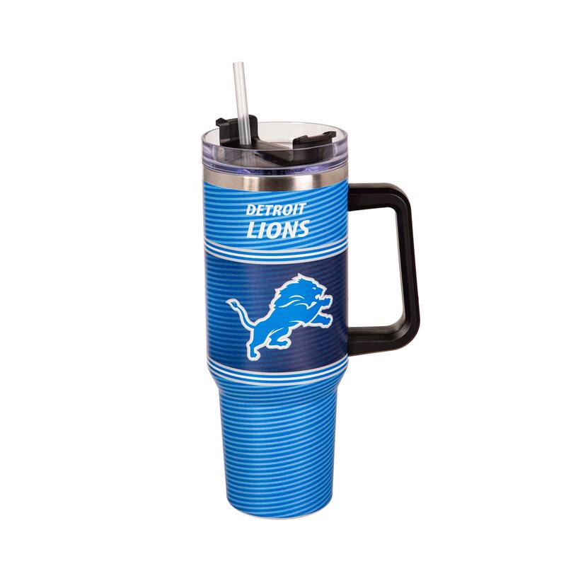 40 oz Stainless Steel Canyon Cup w/ Straw, Detroit Lions