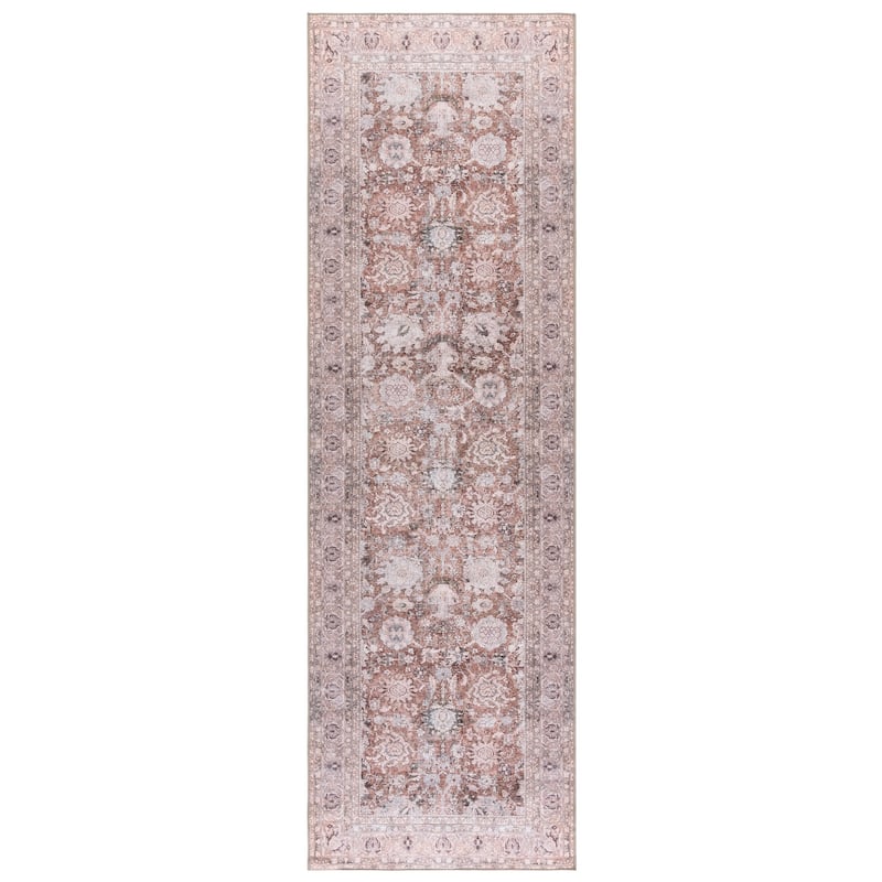 SAFAVIEH Vintage Heriz Sevil Machine Washable Rug - Brown/Beige - 2'6" x 8' Runner