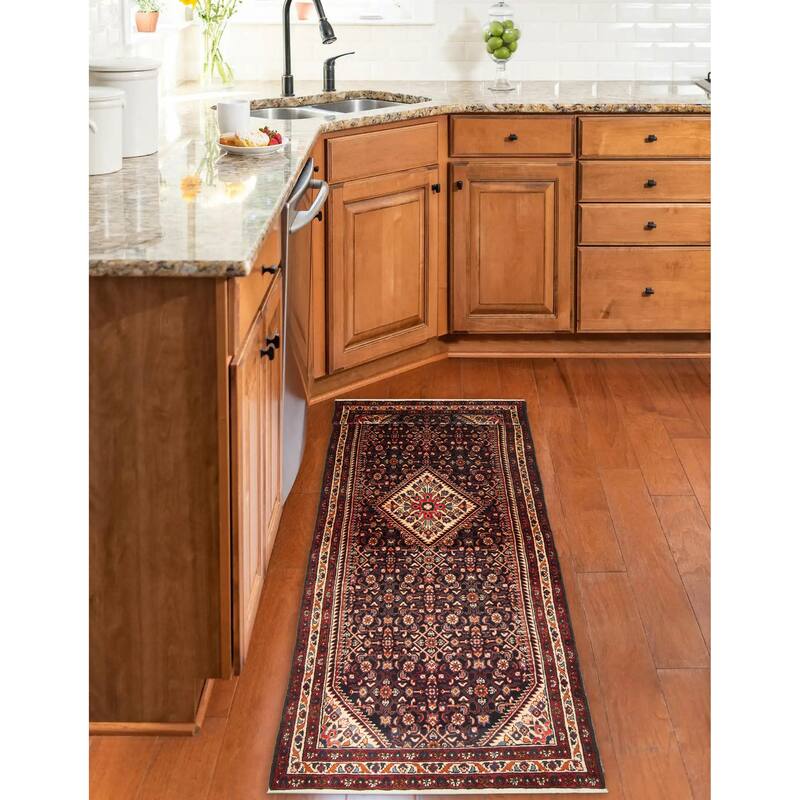 ECARPETGALLERY Hand-knotted Andelz Navy Wool Rug - 3'7 x 10'3