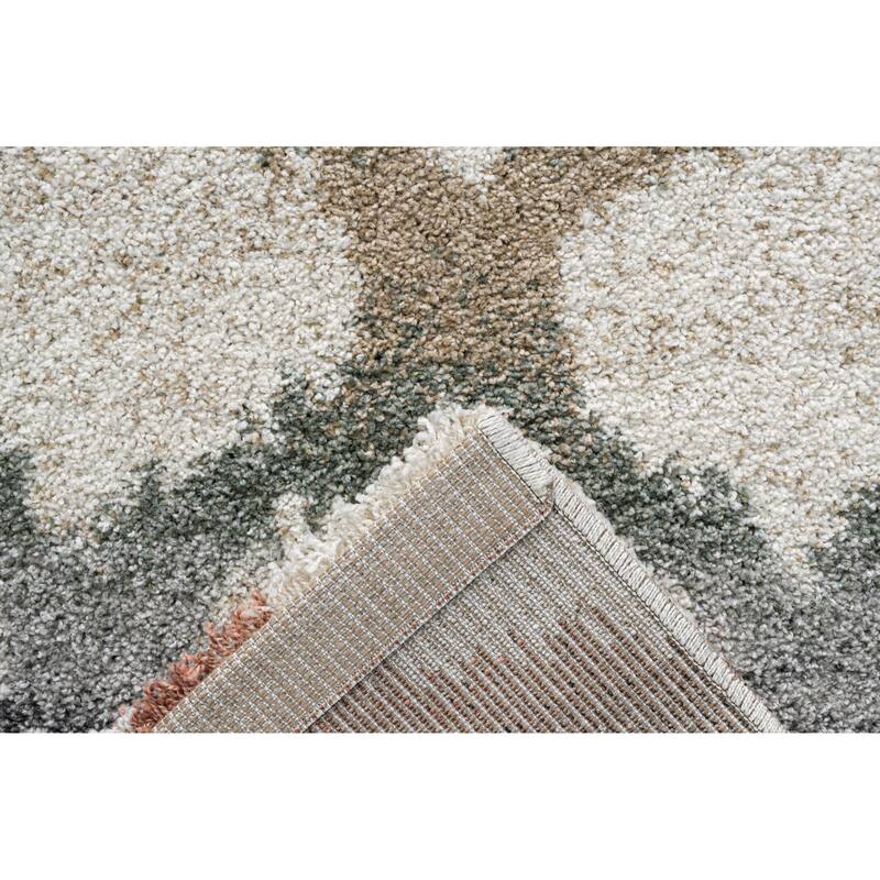 Rosalie Ivory, Rust, Beige, Gold, Green, Gray and Charcoal Polypropylene Area Rug - 6' x 9'